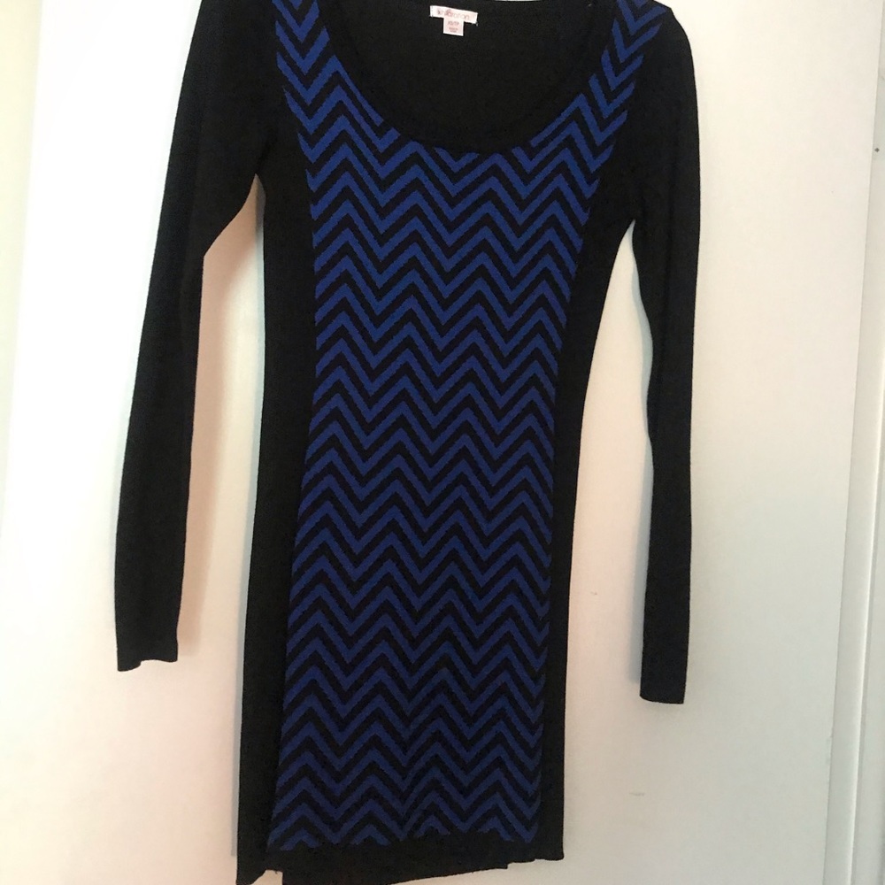 Black and Navy Blue Sweater Dress